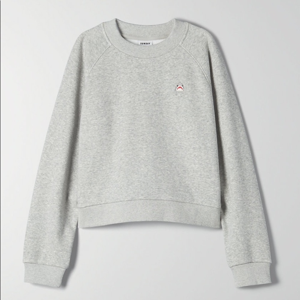Aritzia Sunday best Crewneck sweater grey pullover soft fleece comfy loungewear